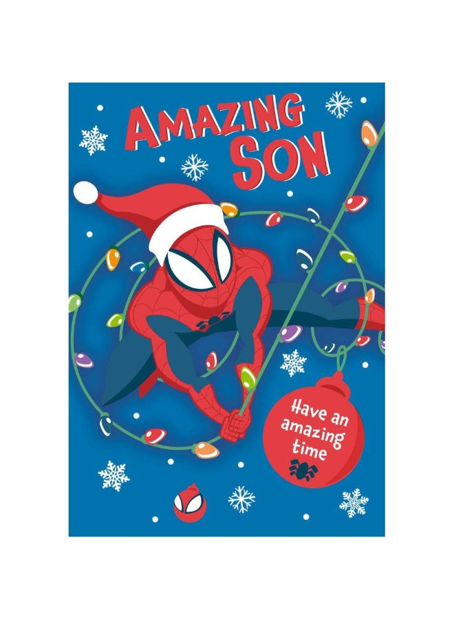 Hallmark Marvel Spider-Man Amazing Son Christmas Greeting Card (15.24 x 22.86 cm) - Image 1
